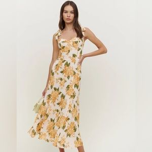 Reformation Nadira Dress Yellow Floral Size 0 Great Condition